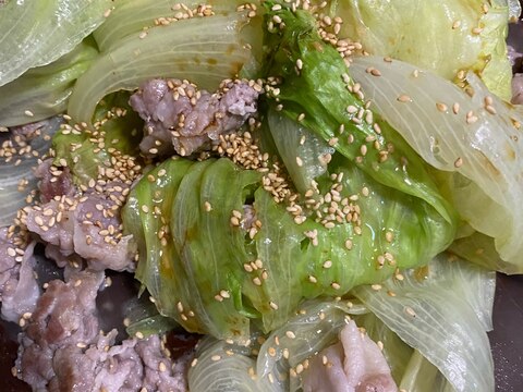 豚肉のレタス蒸し